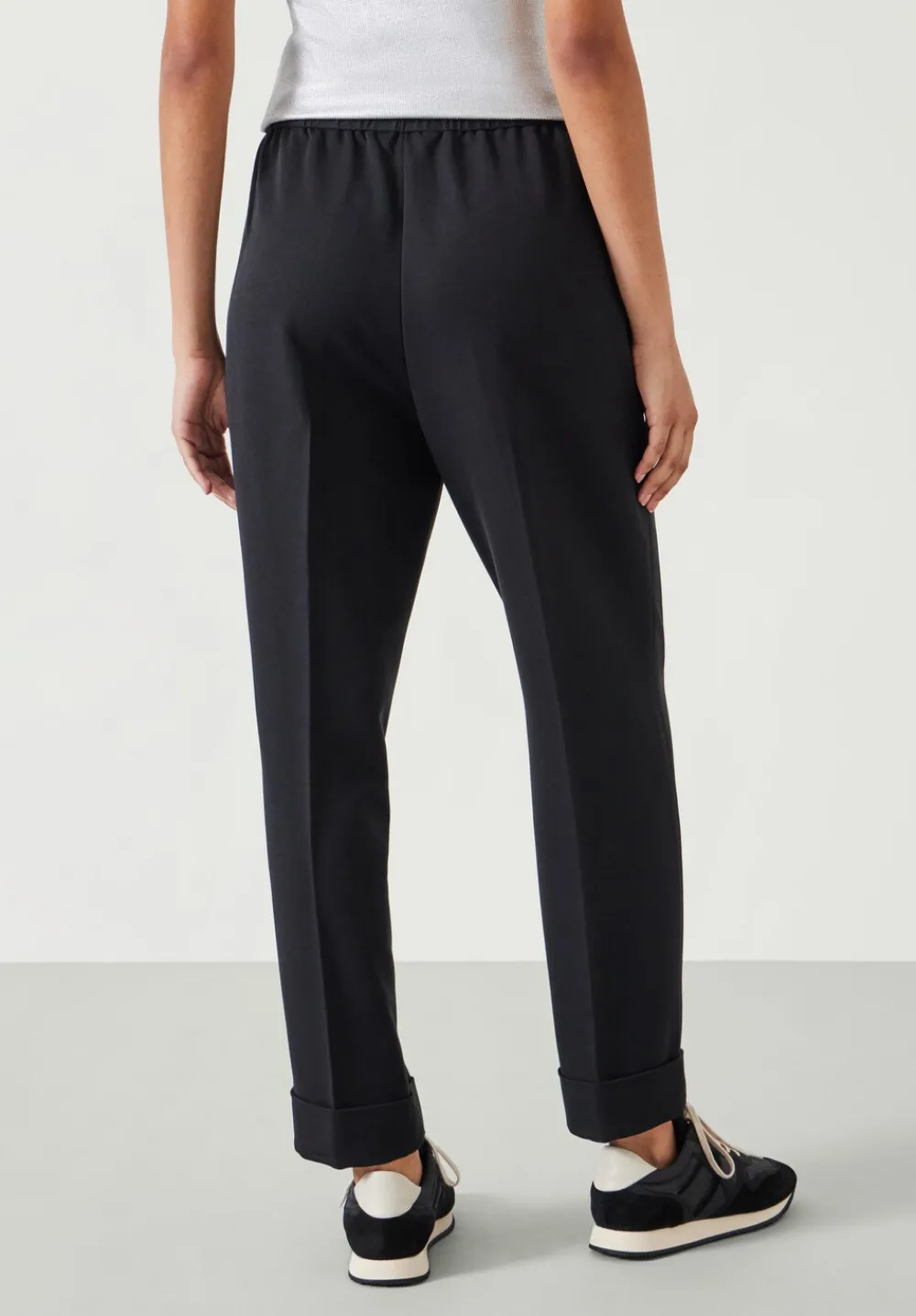 hush Trousers|Slim Pull On Suit Trousers Black