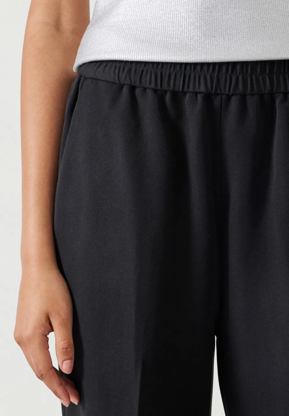 hush Trousers|Slim Pull On Suit Trousers Black