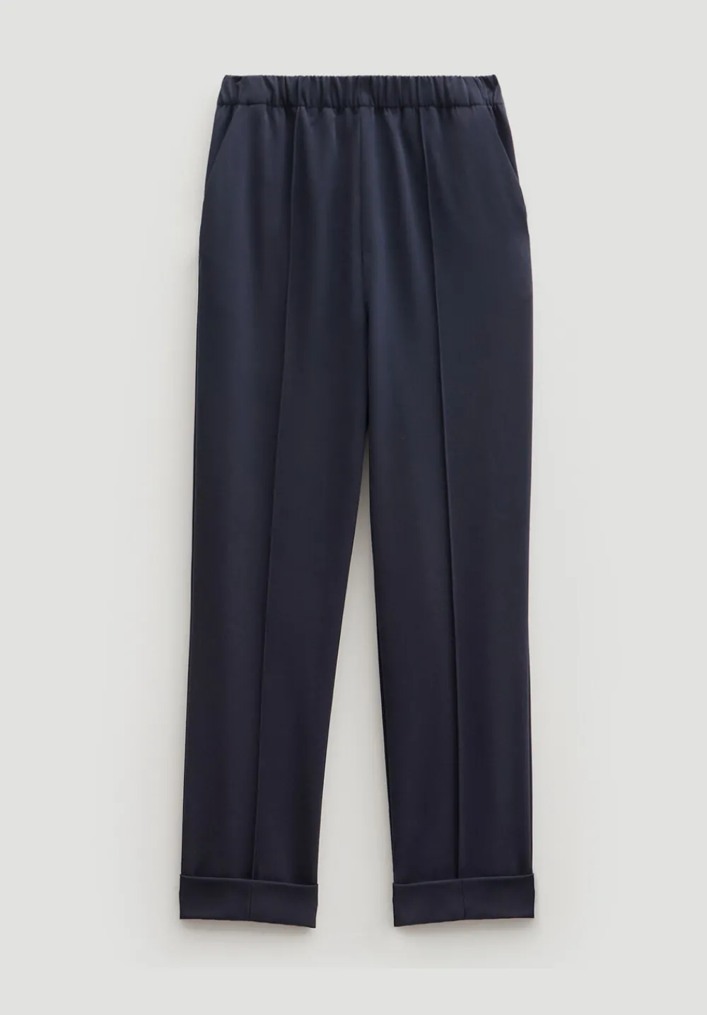 hush Trousers|Slim Pull On Tailored Trousers Navy