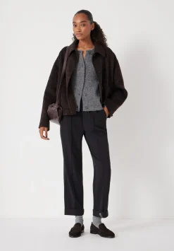 hush Trousers|Slim Pull On Tailored Trousers Black