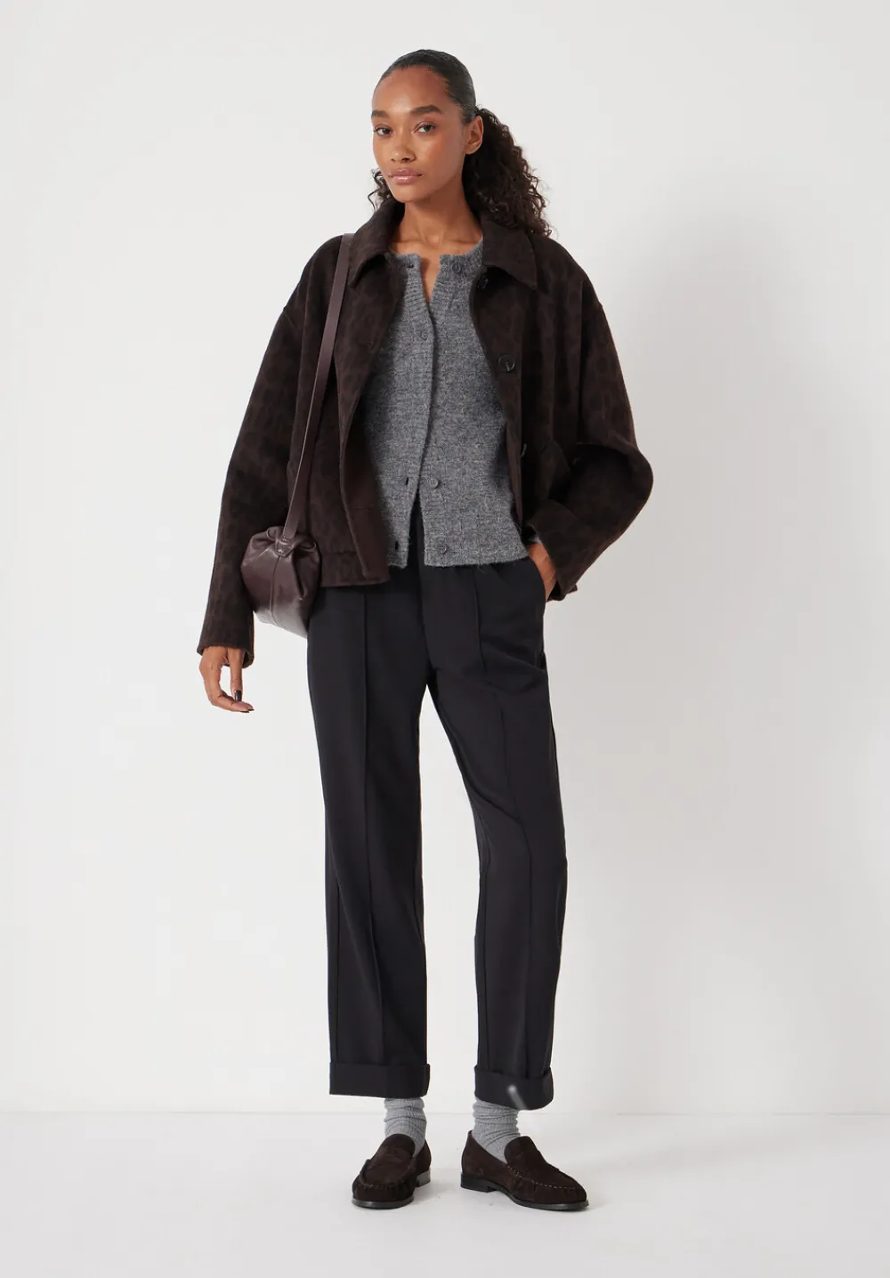hush Trousers|Slim Pull On Tailored Trousers Black