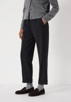 hush Trousers|Slim Pull On Tailored Trousers Black