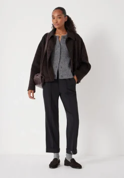hush Trousers|Slim Pull On Tailored Trousers Black