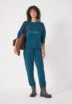 hush Sweatshirts & Hoodies|Social In Theory Graphic Sweatshirt Teal Blue