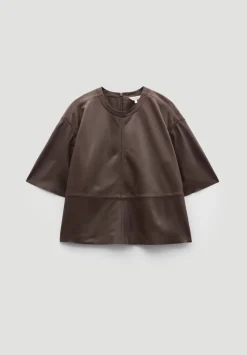 hush Tops & T-Shirts|Soft Leather T-shirt Brown