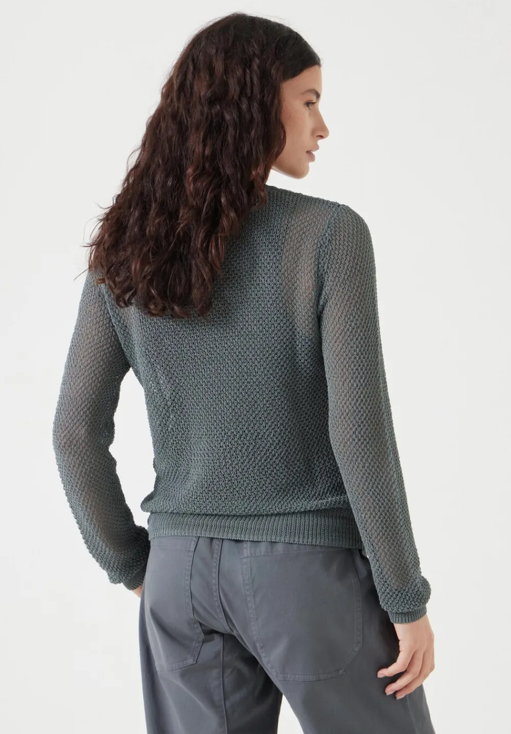 hush Jumpers & Cardigans|Soft Mesh Knitted Jumper Sage Green