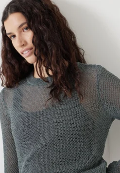 hush Jumpers & Cardigans|Soft Mesh Knitted Jumper Sage Green