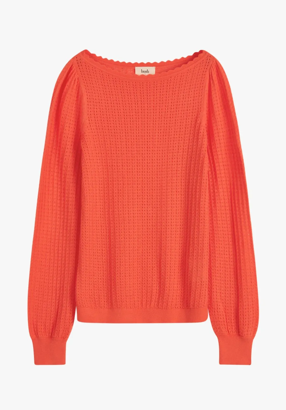 hush Jumpers & Cardigans|Sophia Boat Neck Lightweight Jumper Coral
