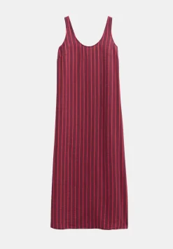 hush Dresses|Sophie Air Flow Scoop Neck Maxi Dress Maroon & Red Stripe