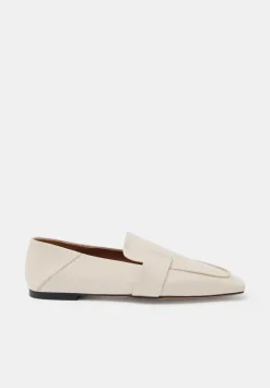 hush Flats|Sora Square-Toe Suede Loafers Off White