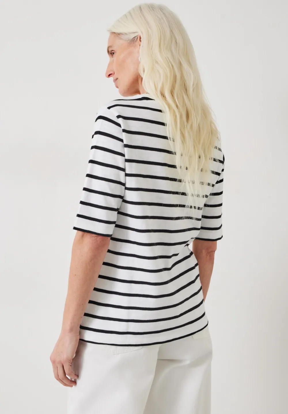 hush Tops & T-Shirts|Sora Striped Relaxed T-Shirt White/Black