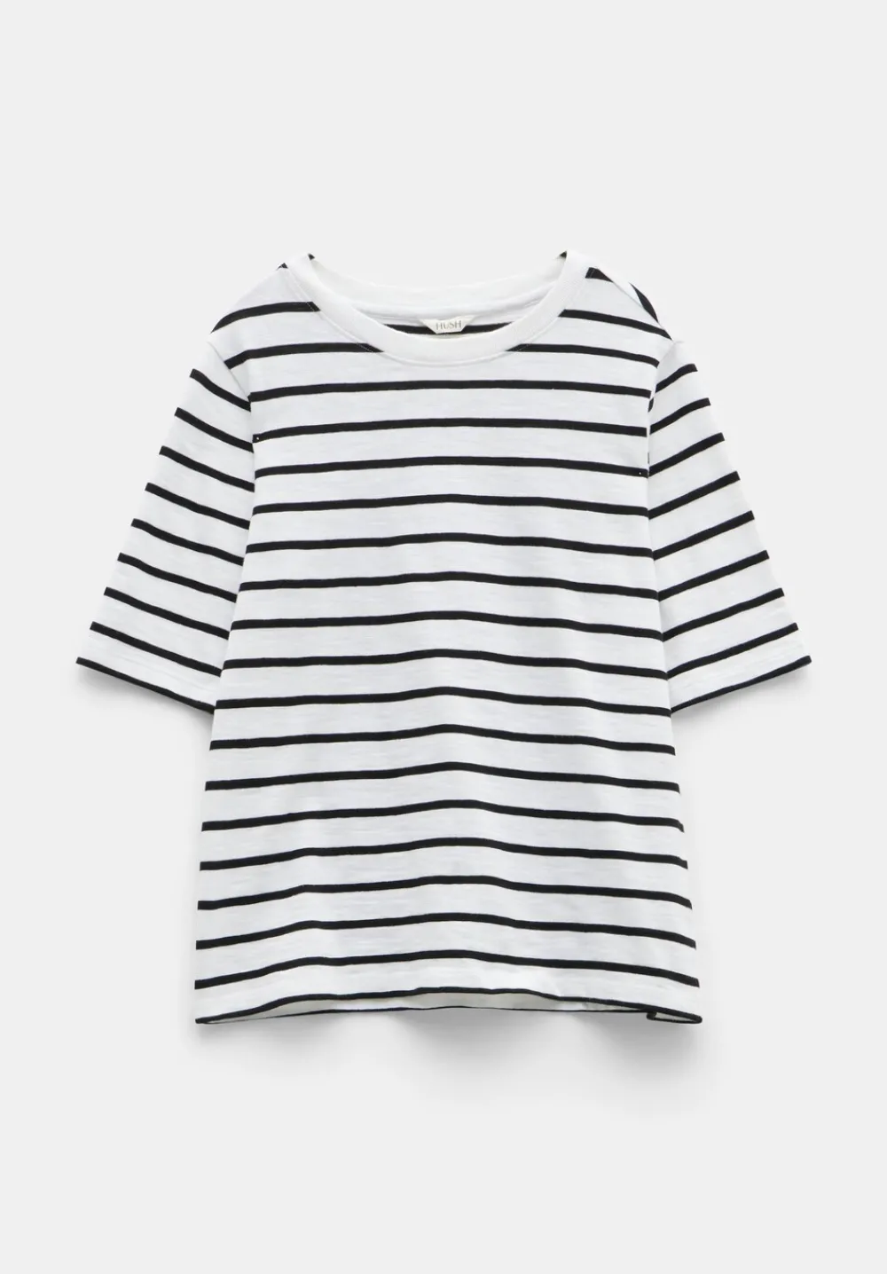 hush Tops & T-Shirts|Sora Striped Relaxed T-Shirt White/Black