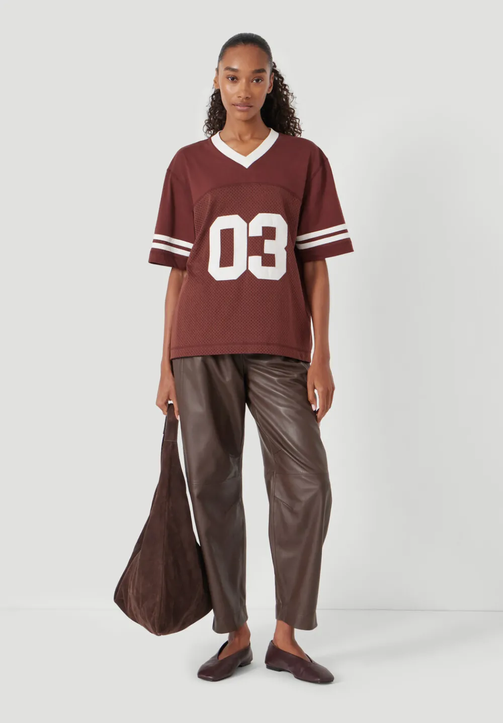 hush Tops & T-Shirts|Sporty Graphic T-Shirt Rum Raisin