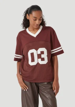 hush Tops & T-Shirts|Sporty Graphic T-Shirt Rum Raisin