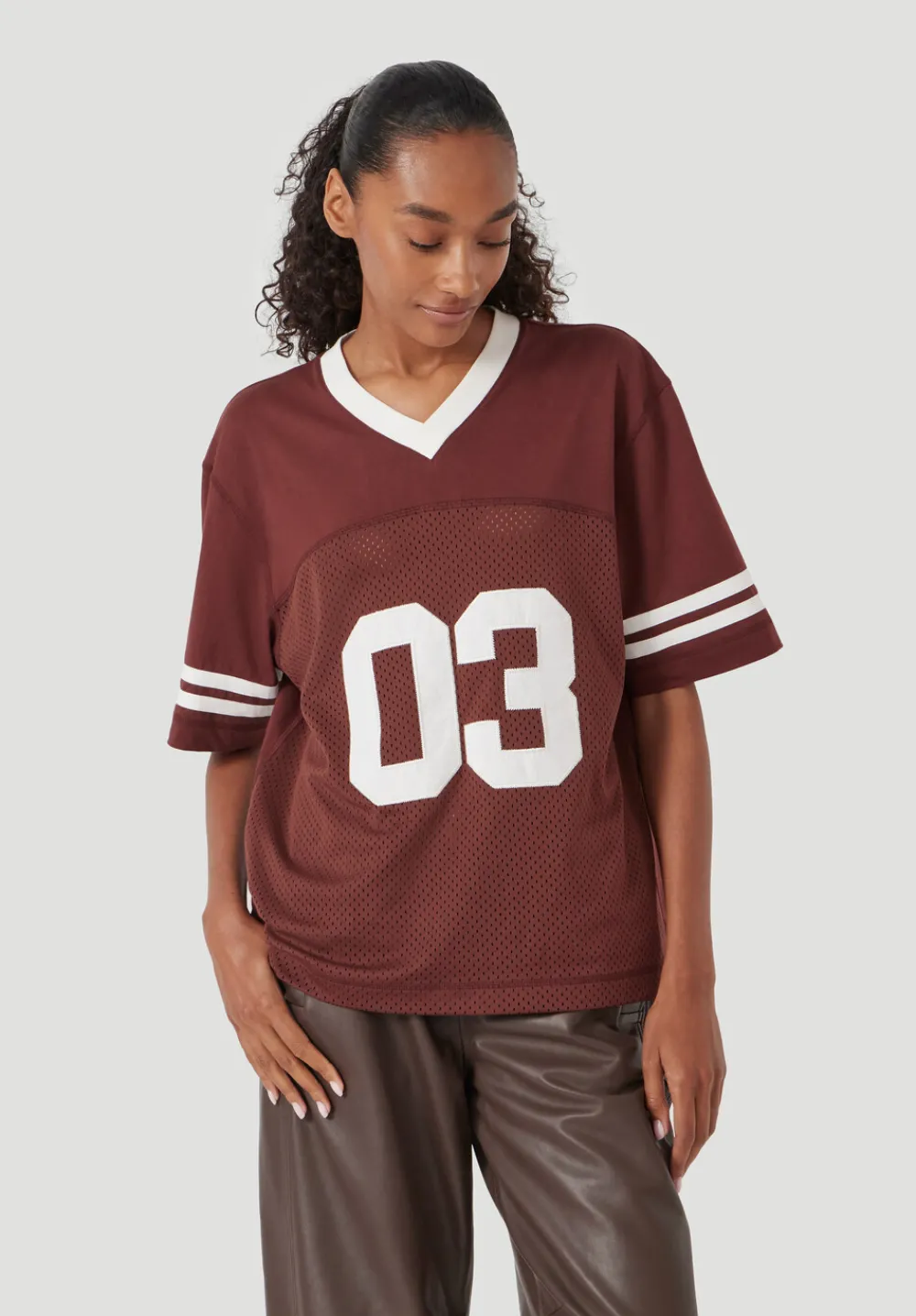 hush Tops & T-Shirts|Sporty Graphic T-Shirt Rum Raisin