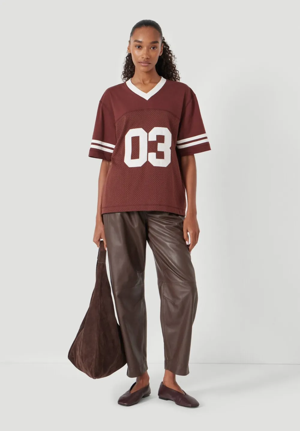 hush Tops & T-Shirts|Sporty Graphic T-Shirt Rum Raisin