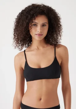 hush Swimwear & Beachwear|Square Neck Texture Bikini Top Black