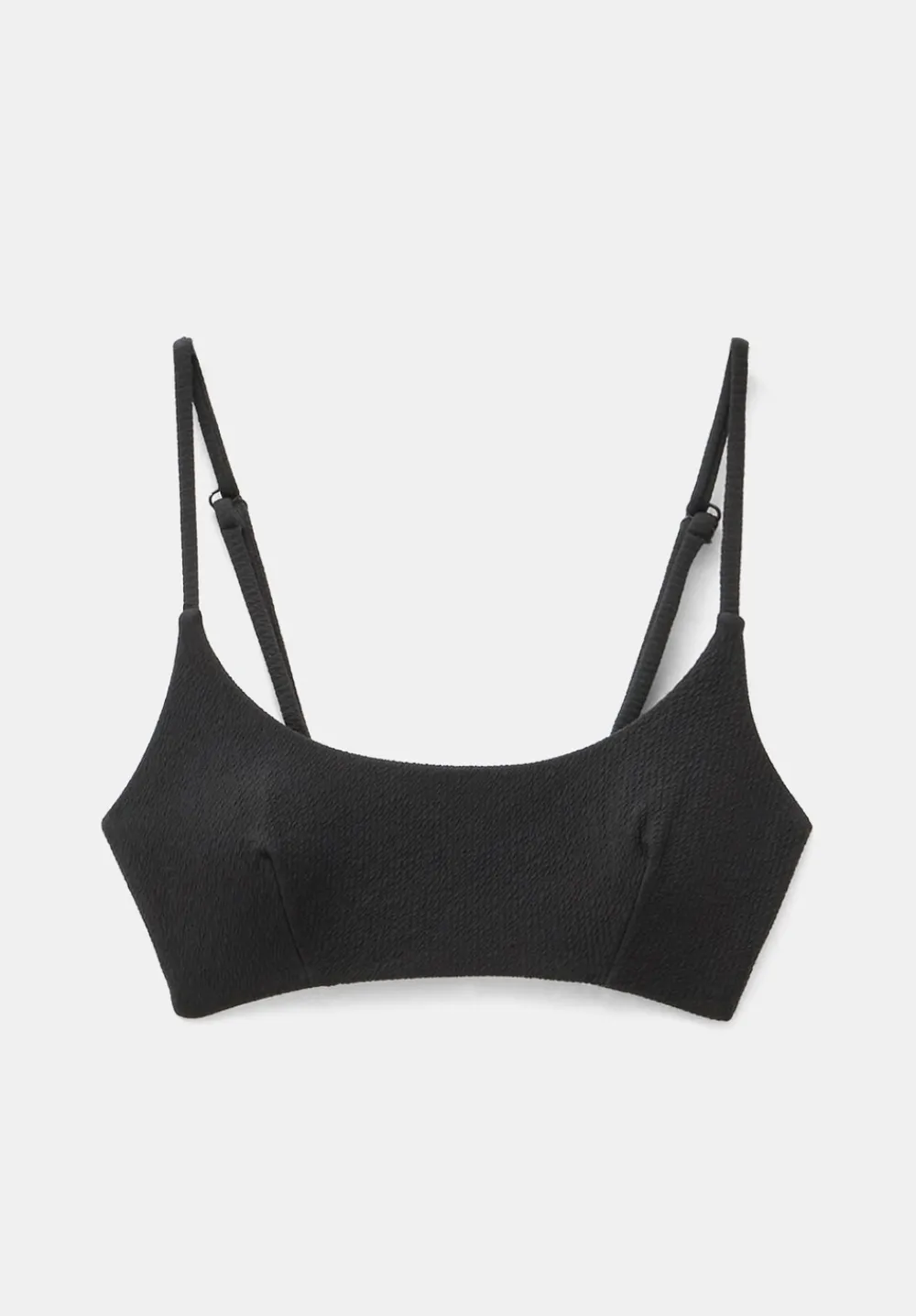 hush Swimwear & Beachwear|Square Neck Texture Bikini Top Black