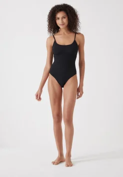 hush Swimwear & Beachwear|Square Neck Texture Swimsuit Black
