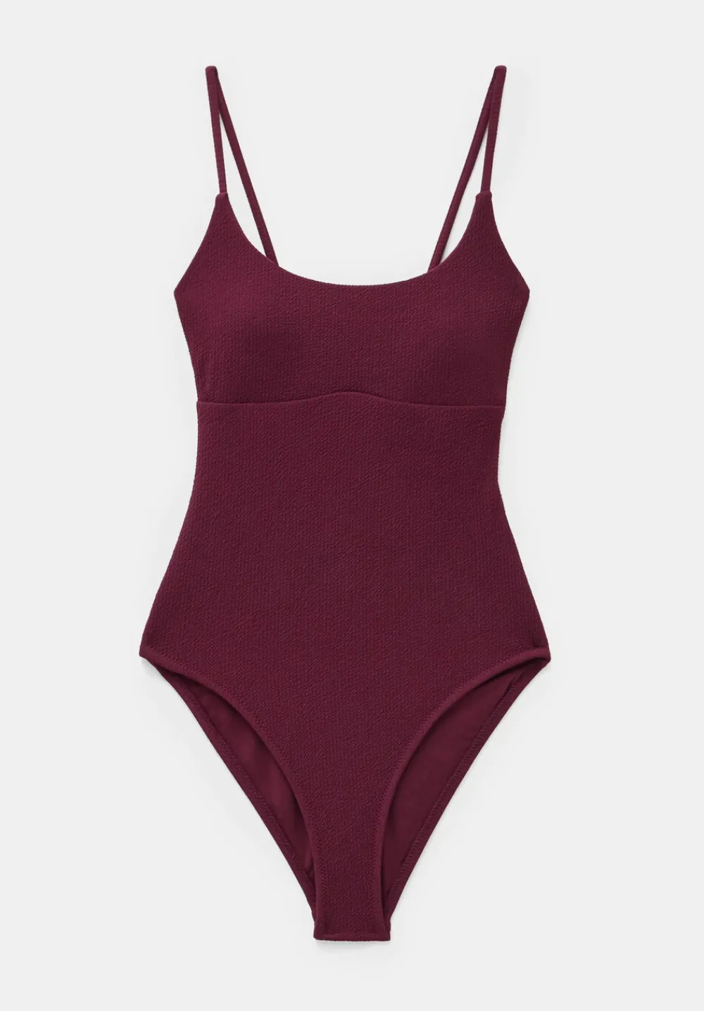 hush Swimwear & Beachwear|Square Neck Texture Swimsuit Burgundy Red