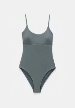 hush Swimwear & Beachwear|Square Neck Texture Swimsuit Sage Green