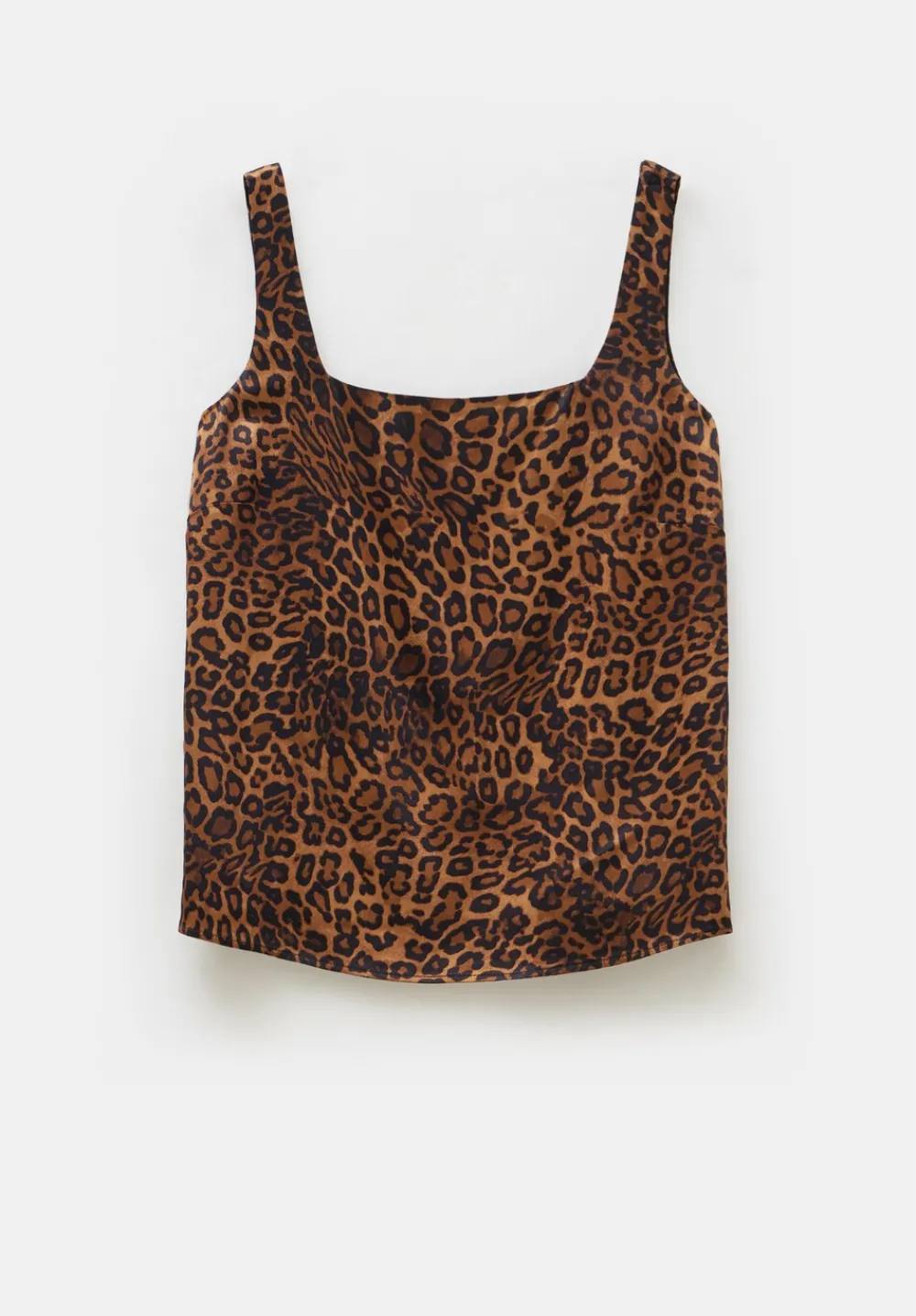 hush Tops & T-Shirts|Jeans|Square Neckline Tank Top Brown Leopard Print