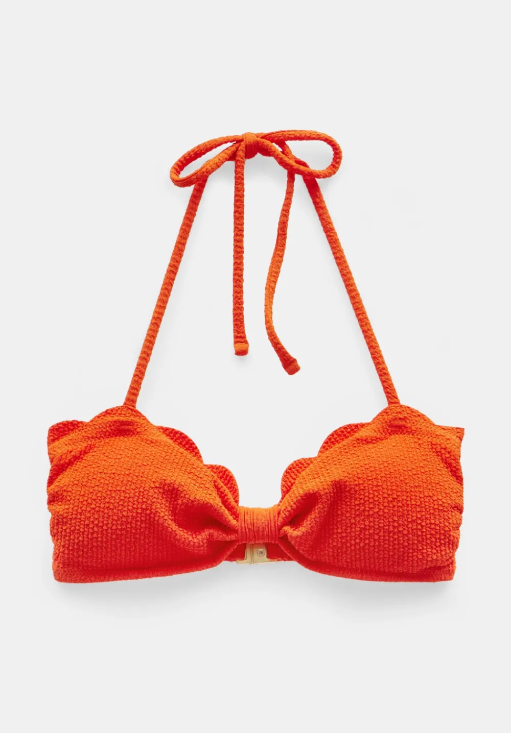hush Swimwear & Beachwear|Stella Scallop Crinkle Bandeau Bikini Top Orange