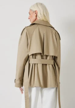 hush Jackets & Coats|Stella Short Trench Jacket Stone