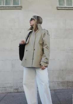 hush Jackets & Coats|Stella Short Trench Jacket Stone