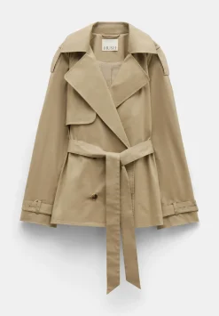 hush Jackets & Coats|Stella Short Trench Jacket Stone