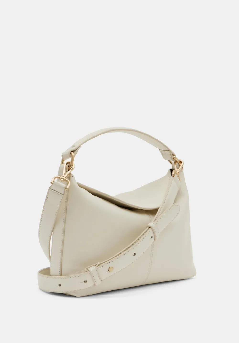 hush Bags|Stevie Leather Crossbody Bag Off White