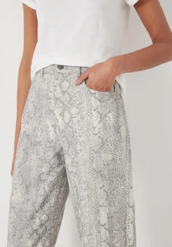 hush Jeans|Straight Leg Printed Jeans Snake Grey