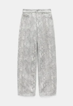 hush Jeans|Straight Leg Printed Jeans Snake Grey