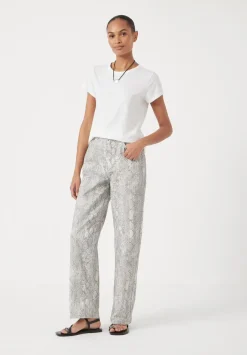 hush Jeans|Straight Leg Printed Jeans Snake Grey