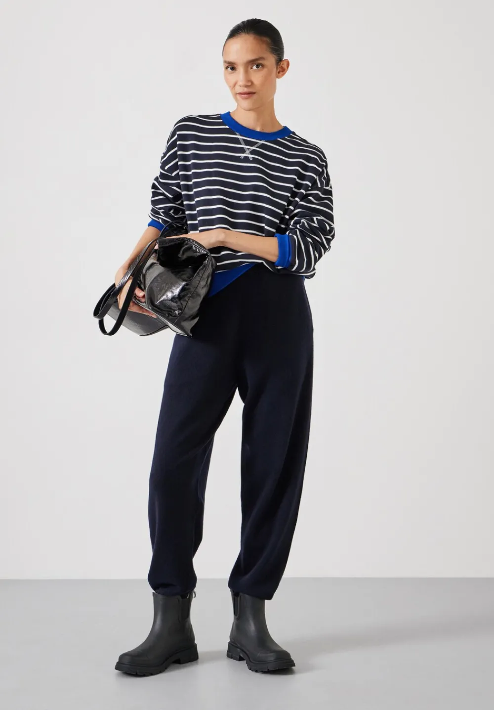 hush Sweatshirts & Hoodies|Stripe Sweatshirt Navy
