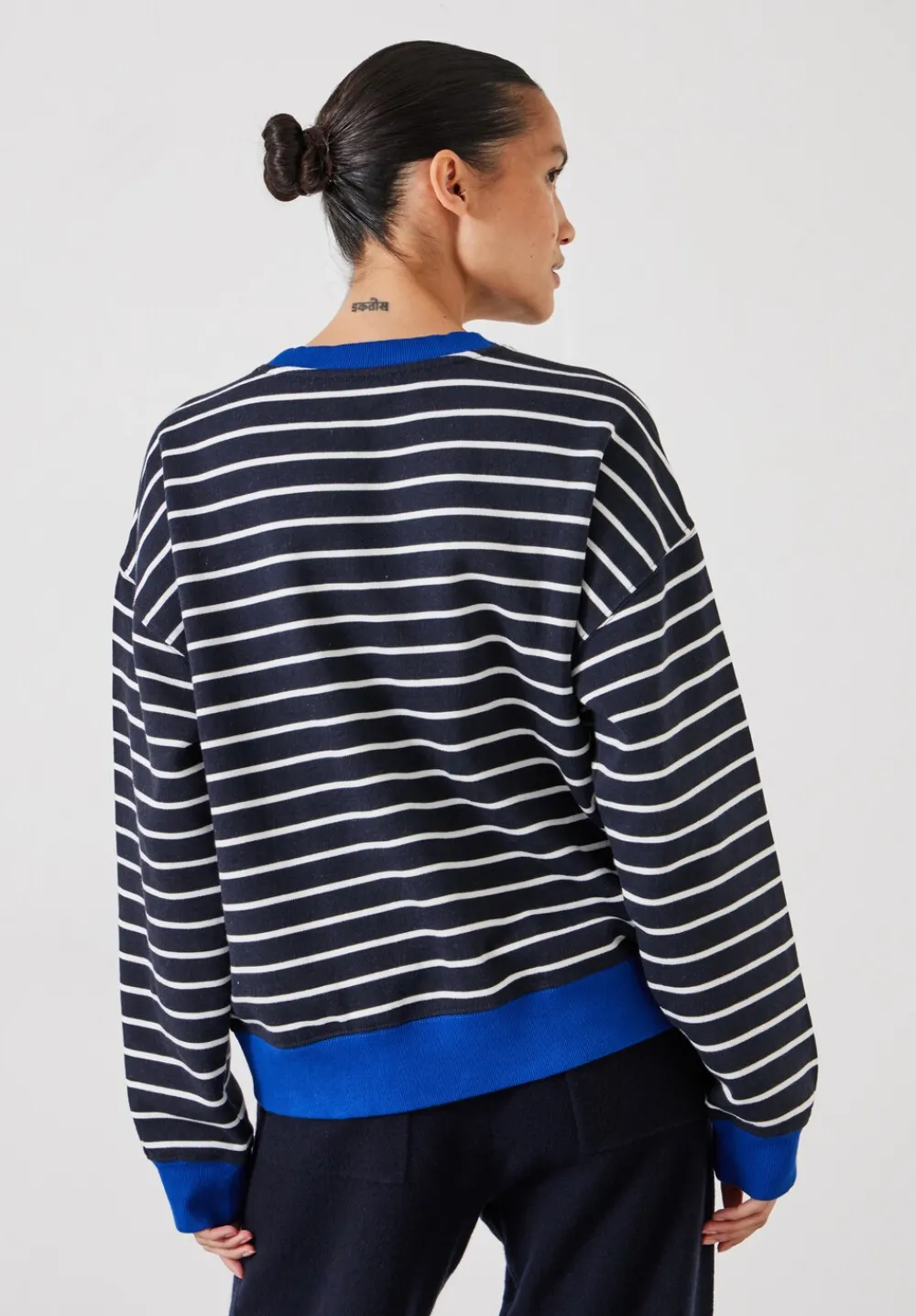 hush Sweatshirts & Hoodies|Stripe Sweatshirt Navy