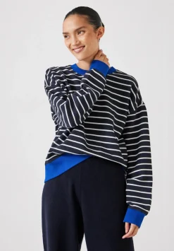 hush Sweatshirts & Hoodies|Stripe Sweatshirt Navy