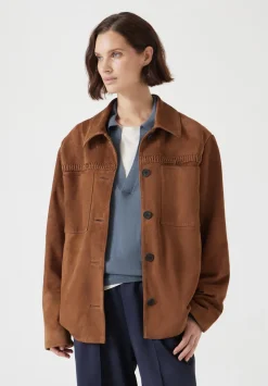 hush Jackets & Coats|Suede Jacket Tan Brown