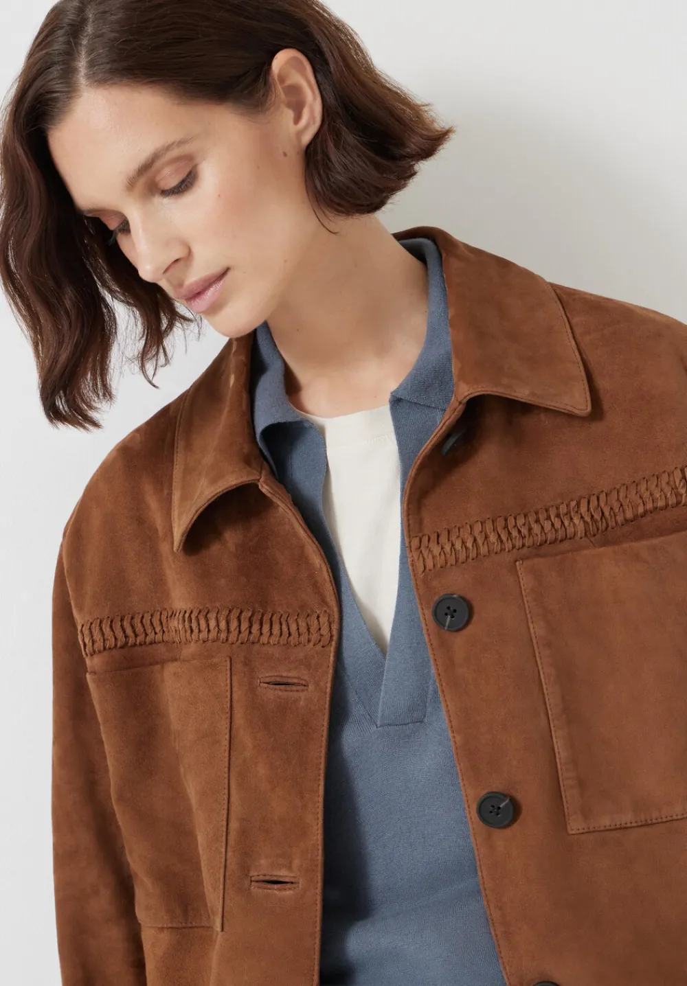 hush Jackets & Coats|Suede Jacket Tan Brown