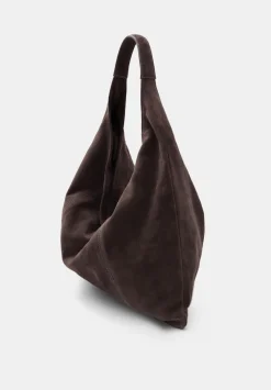 hush Bags|Suede Tote Bag Chocolate brown