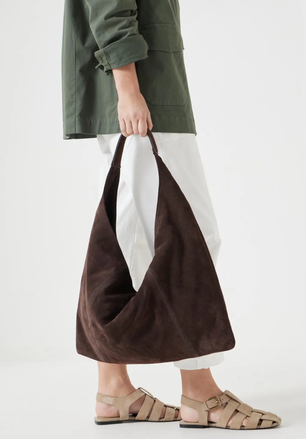 hush Bags|Suede Tote Bag Chocolate brown