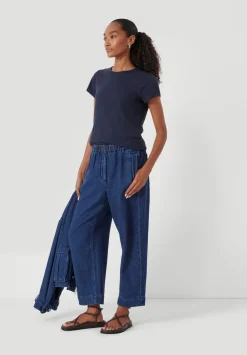 hush Jeans|Supersoft Denim Barrel Leg Jeans Indigo Blue