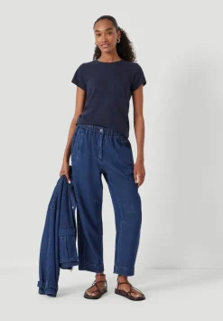 hush Jeans|Supersoft Denim Barrel Leg Jeans Indigo Blue