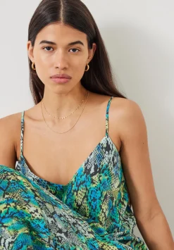 hush Dresses|Sydney Printed Maxi Slip Dress Tie Dye Snake