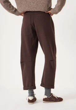 hush Trousers|Tailored Cordi Barrel Leg Trousers Dark Brown