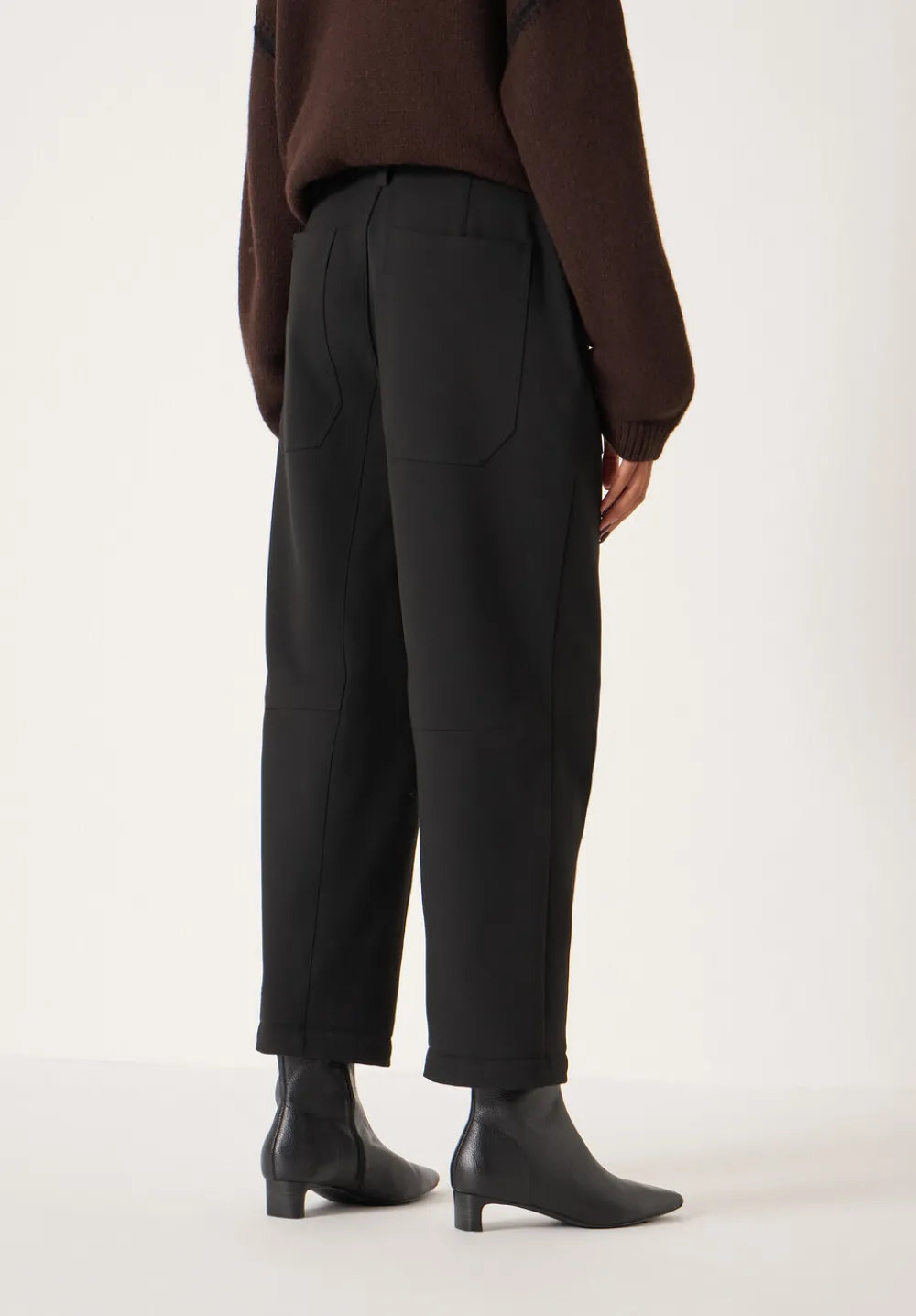 hush Trousers|Tailored Cordi Barrel Leg Trousers Black