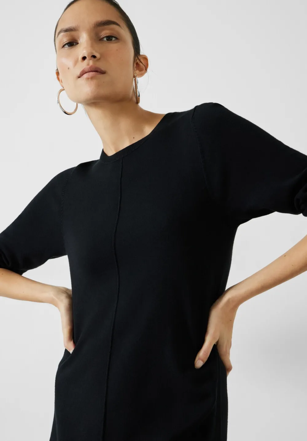 hush Dresses|Talen Long Sleeved Knitted Maxi Dress Black