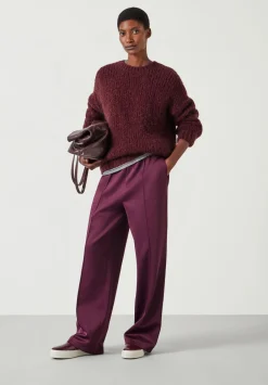hush Jumpers & Cardigans|Tammy Textured Crew Jumper Wine Red