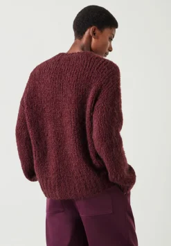 hush Jumpers & Cardigans|Tammy Textured Crew Jumper Wine Red