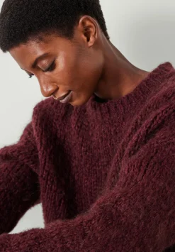 hush Jumpers & Cardigans|Tammy Textured Crew Jumper Wine Red
